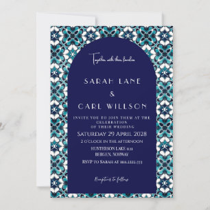 Invitation Élégance Groovy Formel de Carreaux Espagnols pour