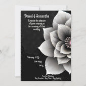 Invitation Élégance intemporelle : Mariage en fleurs noir et (Devant)