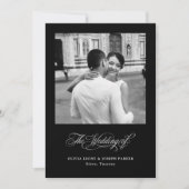 Invitation Élégance italienne noire | Code QR et Mariage phot (Devant)