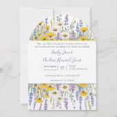 Invitation Élégance Jaune Ensoleillé Amour de Lavande Fleur S (Devant)