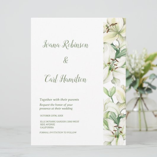 Invitation Élégance LILY Blossom (Debout devant)