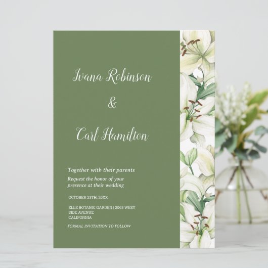 Invitation Élégance LILY Blossom (Debout devant)