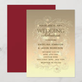 Invitation Élégance Luxueuse Moderne Fleurs de Mariage en Den (Devant / Derrière)