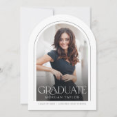 Invitation Élégance minimale gracieuse Arc Photo Graduation (Devant)