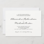 Invitation Élégance minimale | Photo de Mariage noir et blanc (Devant)