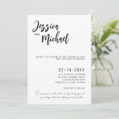 Invitation 💍 Élégance minimaliste de mariage (Debout devant)