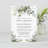 Invitation Elégance moderne Aquarelle Verdure Mariage (Debout devant)