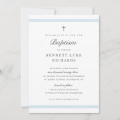 Invitation Élégance moderne baptême garçons (Devant)