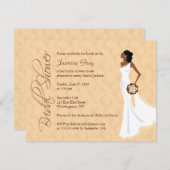 Invitation Élégance moderne Champagne 2 Fêtes de la mariée (Devant / Derrière)