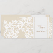 Invitation Élégance moderne Ecru Fleur de Lis Mariage (Devant / Derrière)