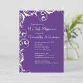 Invitation Élégance moderne Envoi d'une douche nuptiale viole (Debout devant)