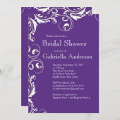 Invitation Élégance moderne Envoi d'une douche nuptiale viole (Devant / Derrière)
