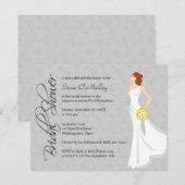 Invitation Elégance moderne Fête des mariées Gris (Devant / Derrière)