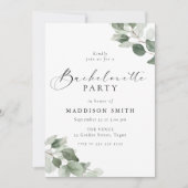 Invitation Élégance Moderne Feuilles Vertes Enterrement de Vi (Devant)