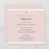 Invitation Élégance moderne filles Baptême (Devant / Derrière)