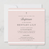 Invitation Élégance moderne filles Baptême (Devant)