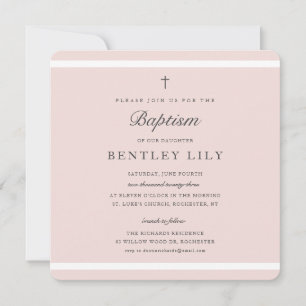 Invitation Élégance moderne filles Baptême