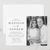 Invitation Élégance Moderne Photo Mariage (Devant / Derrière)