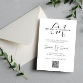 Invitation Elegance Monogramme Photo Qr Code Mariage