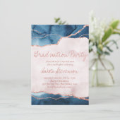 Invitation Élégance mystique | Blue Rose Agate Graduation Par (Debout devant)