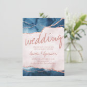 Invitation Élégance mystique | Mariage d'âge rose bleu (Debout devant)