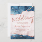 Invitation Élégance mystique | Mariage d'âge rose bleu (Devant)