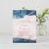 Invitation Élégance mystique | Turquoise Mariage en pierre ro (Debout devant)