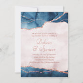 Invitation Élégance mystique | Turquoise Mariage en pierre ro (Devant)