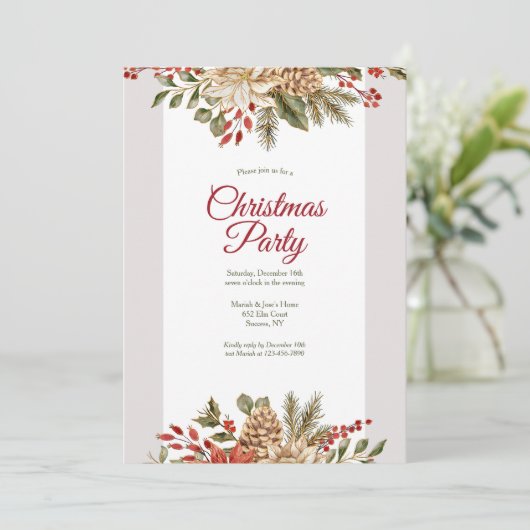 Invitation Élégance Noël (Debout devant)