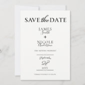 Invitation Élégance noire moderne minimale photo complète Sav (Devant)