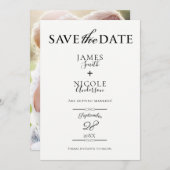 Invitation Élégance noire moderne minimale photo complète Sav (Devant / Derrière)