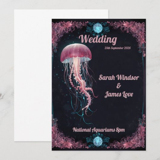 Invitation Élégance océanique enchantée : un Mariage mystique (Devant / Derrière)