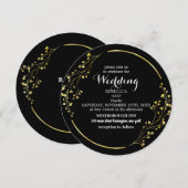 Invitation élégance or noir (Devant / Derrière)