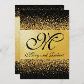 Invitation Élégance or pur (Devant / Derrière)