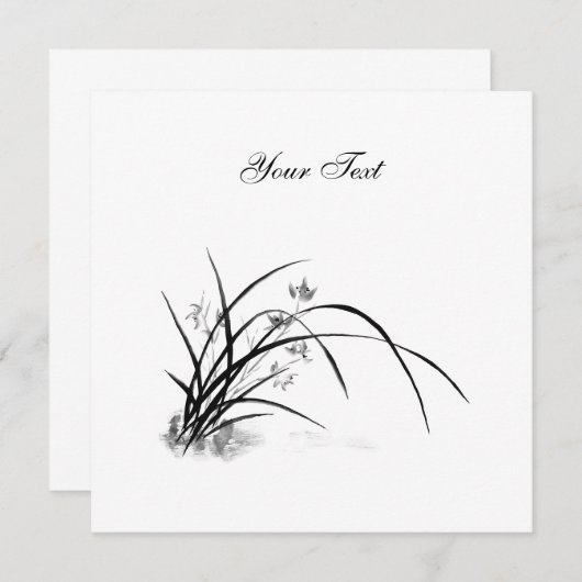 Invitation Élégance orchidée (Devant / Derrière)