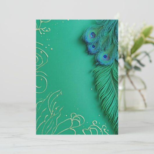 Invitation Élégance Peacock dévoilée (Debout devant)