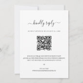Invitation Elegance QR Code RSVP Calligraphy Script Mariage (Dos)