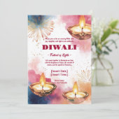 Invitation Élégance Radiant Diwali (Debout devant)