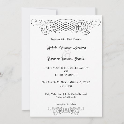 Invitation Élégance raffinée (Devant)