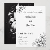 Invitation Élégance Raffinée Florale (Devant / Derrière)