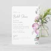 Invitation Elégance Rose Fête de Mariage Florale  (Debout devant)