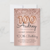 Invitation Elegance Rose Gold Parties scintillant Balloon 100 (Devant)