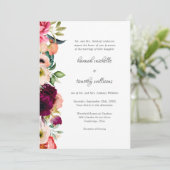 Invitation Elégance Rustique Boho Floral Mariage (Debout devant)