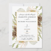 Invitation Elégance rustique, cadre en pin blanc (Devant)