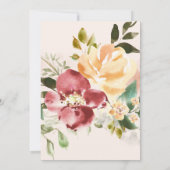 Invitation Élégance rustique | Mariage floral (Dos)