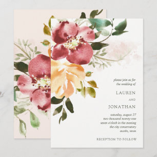 Invitation Élégance rustique   Mariage floral