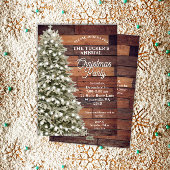 Invitation Elégance rustique Noël Arbre fête de Noël