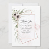 Invitation Élégance Rustique Réception de Mariage Géométrique (Devant)
