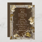 Invitation Elégance rustique Rose blanche Bachelorette Party (Devant / Derrière)