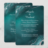 Invitation Élégance sarcelle enchanteresse (Devant / Derrière)